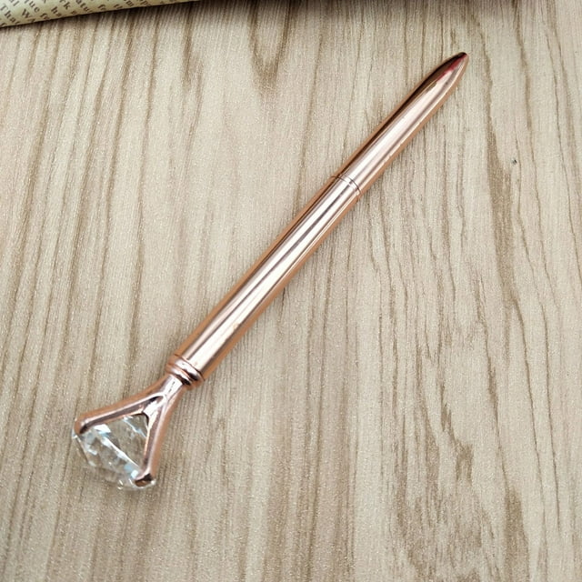 Crystal Ballpoint Pens, Fashion Girl Large Ballpoint Pen, Comfortable Grip Clear Gift Box Metal Refillable 14cm Wedding Birthday Gift