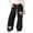 Black, variant on Toddler Girls School Uniform Pants Baggy Lightweight Straight Leg Athletic With Pockets Bottom Trousers Casual Retro Size 4-5T