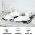 thumbnail image 6 of Iauyy Dish Drying Mat for Kitchen Counter, Super Absorbent & Hanging 16x18 / 18x24 Inch (S/M) Purple Flowers, 6 of 8