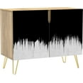 thumbnail image 3 of PixonSign Sideboard Buffet Cabinet, Kitchen Storage Cabinet with 2 Doors, Black & White Grunge Paint Pattern, Cupboard Console Table for Dining Room - 35" L x 18" W x 29" H, 3 of 5