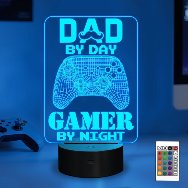 Lámpara nocturna YuanDian 3D Gamer con control remoto táctil de 16 colores