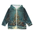 thumbnail image 5 of Favoffer Boys Girls Hooded Sweatshirt Long-Sleeve Zip-Up Pocket Casual Jacket Winter Lightweight Christmas Print Coat Toddler 4-12Y, 5 of 6