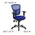 thumbnail image 5 of Flash Furniture Nicholas Ergonomic Mid-Back Swivel Office and Gaming Chair, Blue, 5 of 14