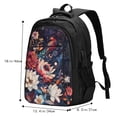 thumbnail image 5 of Xecao Colorful Flower Peacock for Travel Laptop Backpack, USB-Charging-Enabled, Spacious Business Backpack for Men and Women,College School Computer Bag, 5 of 7