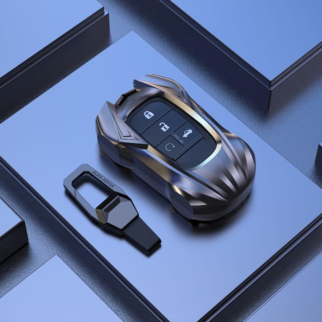 Key Cover Case, Zinc Alloy Smart Key Fob Case Holder Shell Compatible for Honda Accord Civic HR-V CR-V Pilot Sport SI EX EX-L Touring 2022-2024