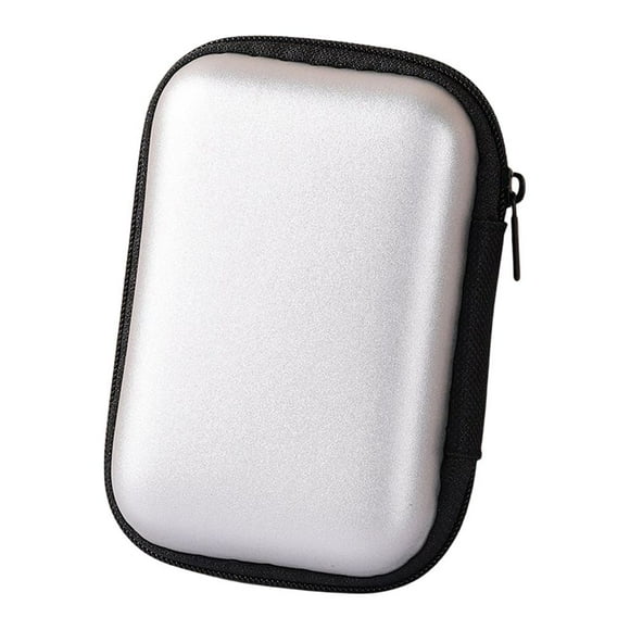 Inteprter Estuche de almacenamiento Unidad de disco duro de alimentación Caja con cremallera Cable de carga Bolsa Suministros Mangas Cubierta de Teléfono y Comunicación Plateado
