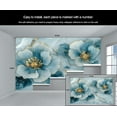 thumbnail image 5 of Modern Blue Flowers Custom Wallpaper Abstract Marble Wall Murals Living Room Bedroom Background Luxury Gold Foil Art 3D Wall Mural Home Decor 138"W x 100"H (Not Peel and Stick), 5 of 6
