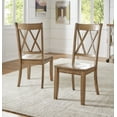 thumbnail image 2 of Weston Home Farmhouse Wood Dining Side Chair, Oak (Set of 2), 2 of 10
