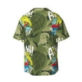 thumbnail image 2 of Xecao offers the Surfing Dinosaur for Men's Casual Short-sleeved Shirt, a button-up collared shirt with a pocket, perfect for beach vacations and yacht travel in the Small size., 2 of 7