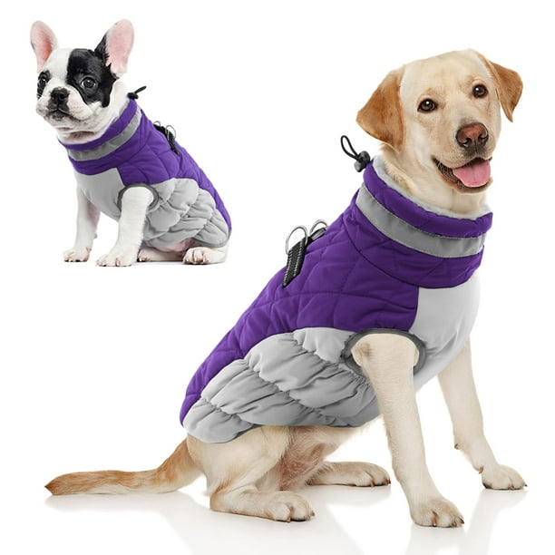 Abrigo para perros AOFITEE, impermeable, reflectante, de invierno, morado, para perros