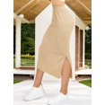 thumbnail image 3 of Falda casual MIDI LÁPIZ Malabis para MUJER COLOR BEIGE con ABERTURA LATERAL unitalla, 3 of 5