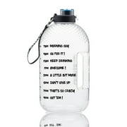 Portable Water Bottle 1 Gallon Sports Water Jug with Time Marker for Outdoor Camping