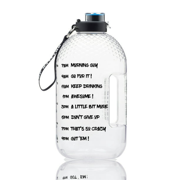 How much does a gallon of water cost at walmart Portable Water Bottle 1 Gallon Sports Water Jug With Time Marker For Outdoor Camping Walmart Com Walmart Com