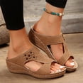 thumbnail image 6 of longantii Womens Orthopedic Sandals Non Slip Slip on Arch Support Flat Wedge Sandals Wide Hiking Shoes 2026 Comfort Foam Shoes Brown, 6 of 8