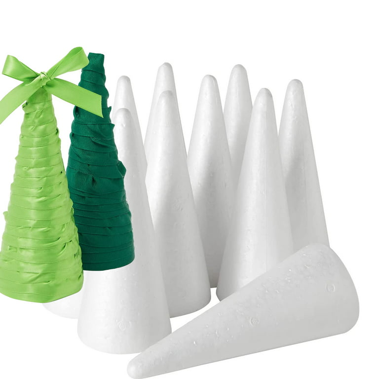 12 Pack Foam Tree Cones For Diy Crafts, Bulk For Diy Christmas