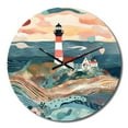 thumbnail image 2 of Designart "Guiding Light by the Coast II" Coastal Oversized Wall Clock, 2 of 5
