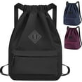 thumbnail image 3 of Vbiger Drawstring Backpack Black Gym Bag Nylon Drawstring Bags Large Capacity Lightweight Backpack, 3 of 10