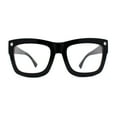 thumbnail image 2 of Womens Thick Plastic Horn Rim Retro Oversize Sunglasses Black Clear, 2 of 4