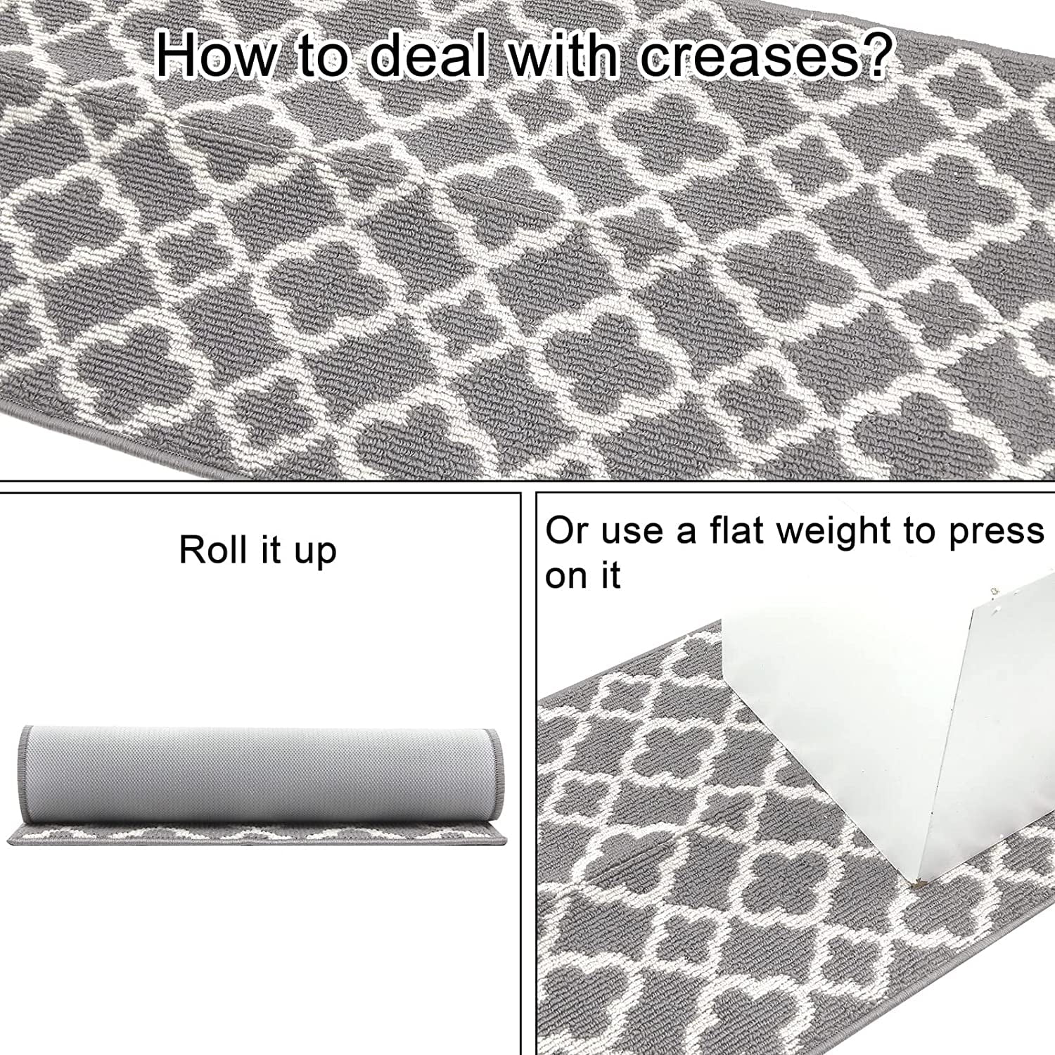 Yamaziot 2'x10' Runners Rug for Long Hallways, Runners Rugs for Floor Mat, Non Slip Washable Gray Runner Rug Carpet