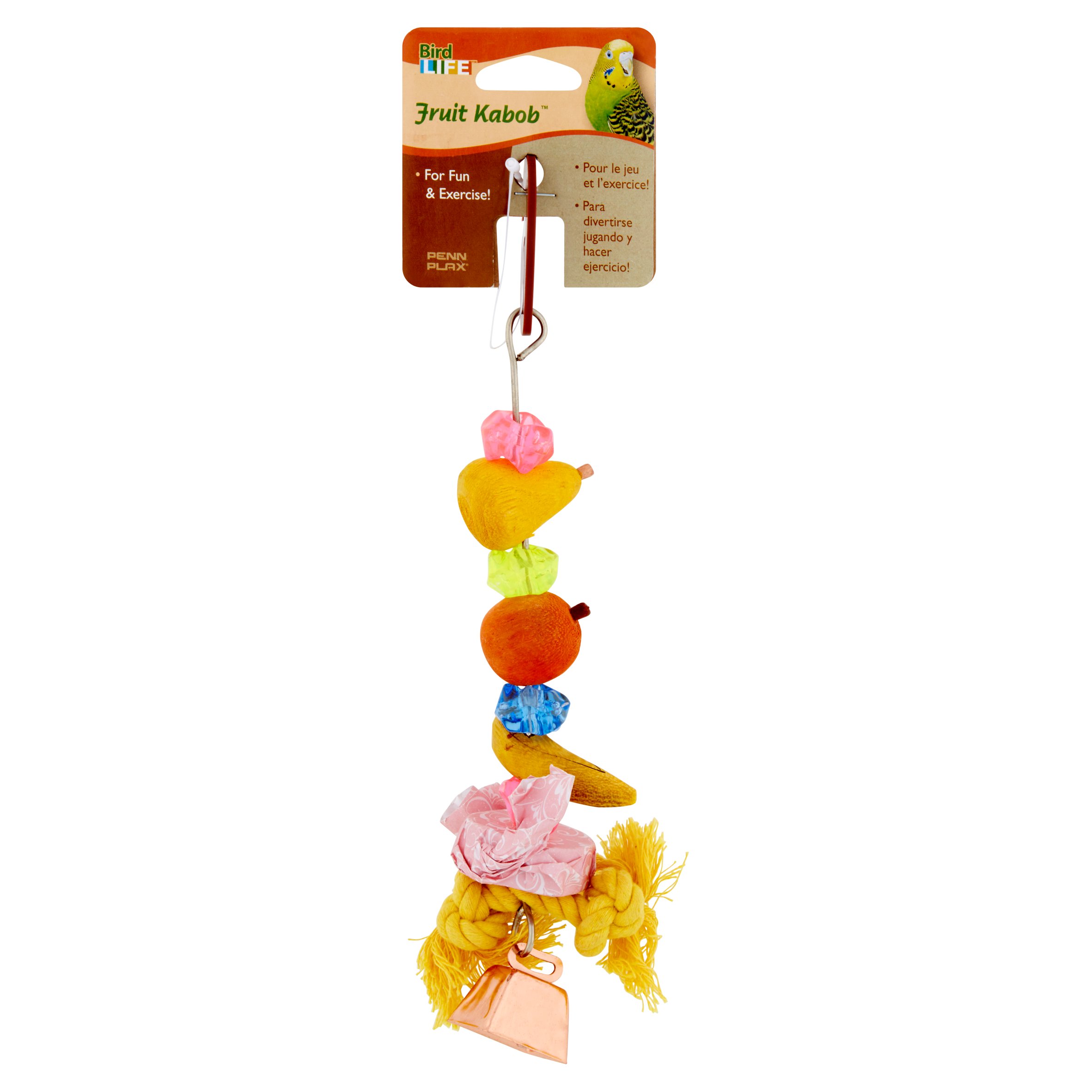 PennPlax BirdLife Fruit Kabob Bird Toy with Metal Bell Medium