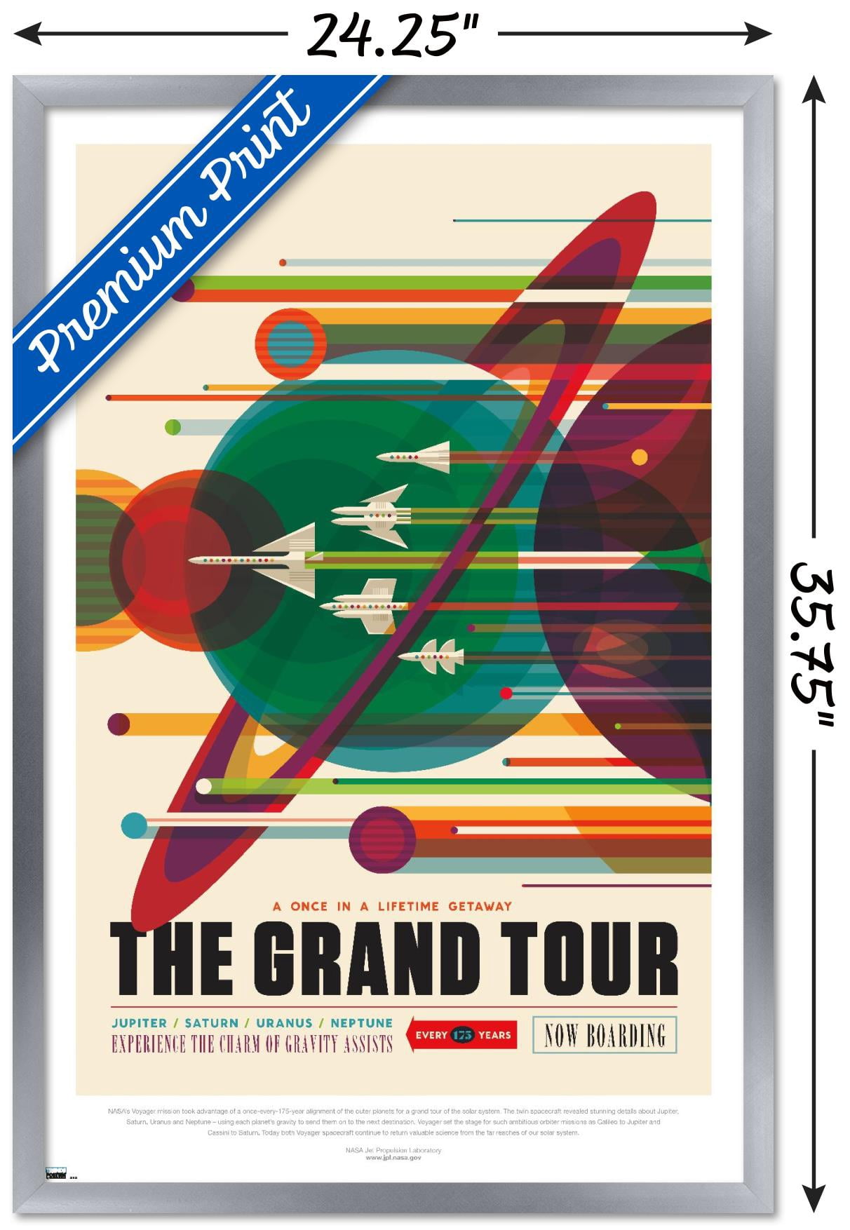 NASA - The Grand Tour Wall Poster, 22.375" x 34" Framed