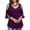 Purple, variant on Meichang Cold Shoulder Tops for Women Plus Size 3/4 Bell Sleeve Shirt Dressy Casual V Neck Tunic Top Solid Loose Fit Summer T Shirts