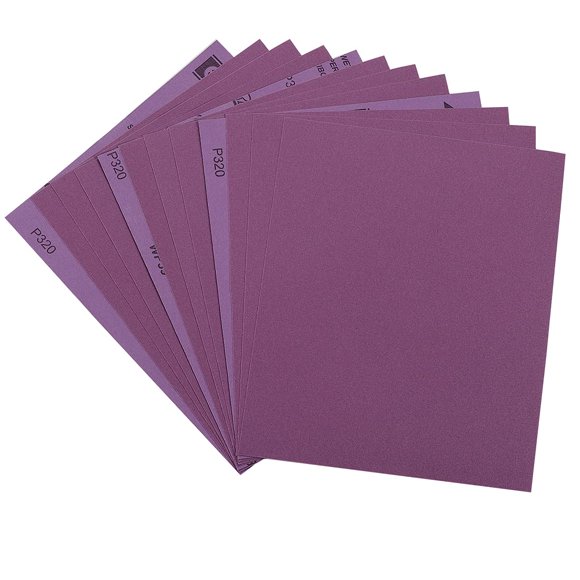 Papel de lija Arilier de grano 320, seco y húmedo, 23 x 28 cm, 12 hojas