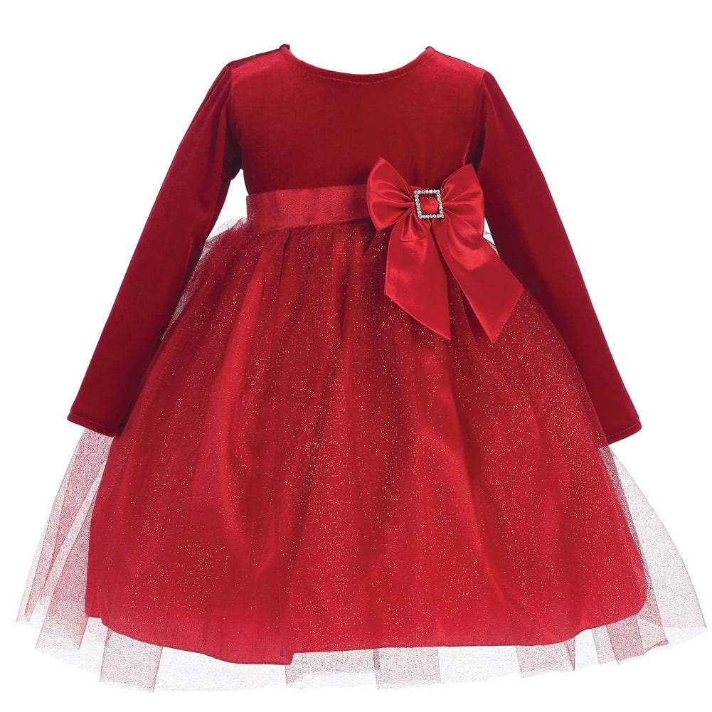 baby girl red velvet dress