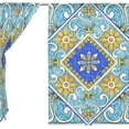 thumbnail image 3 of Coolnut Italian Majolica Tiles 55 x 78 In Sheer Gauze Window Curtain Panels for Living Room Bedroom Kids Room 2 Panels, 3 of 4