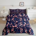 thumbnail image 2 of Homewish Cute Cartoon Snake Bedding Comforter Set,Kawaii Cherry Blossom Twin Comforter Sets,Deepblue Pink Bedding Set For Girls Kids,Ultra Soft Home Decor Reversible,2pcs, 2 of 8