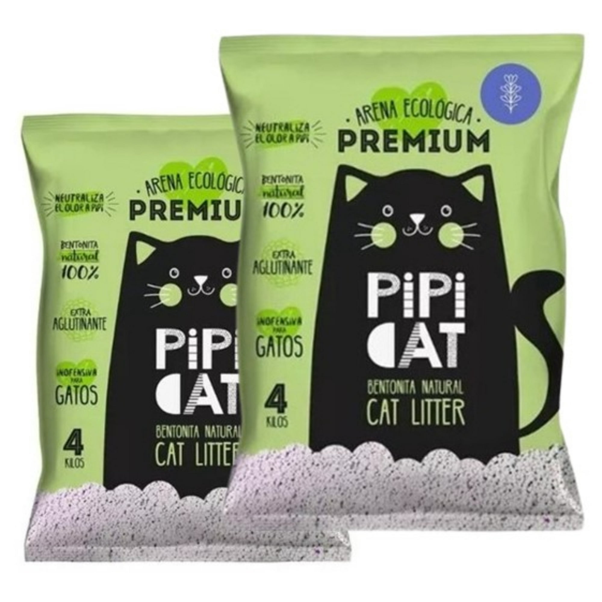 Arena Aglutinante Para Gatos 8Kg Control Olores Pipicat Lavanda