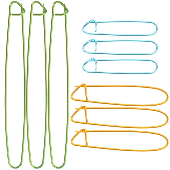Recardis 9Pcs Aluminium Stitch Holder Crochet Knitting Holders Yarn Stitch Holders Safety Pins
