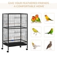 thumbnail image 4 of PawHut Bird Cage Parrot Macaw Finch Cockatoo Flight Cage Black, 4 of 9