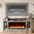 thumbnail image 6 of OKD Farmhouse Electric Fireplace TV Stand for TVs up to 80", Entertainment Center with Fireplace and Adjustable Shleves, Light Rustic Oak, 6 of 7