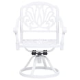 thumbnail image 3 of vidaXL Ensemble Bistro 3 Pcs Aluminium Moulé Blanc, 3 of 5