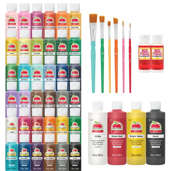 Apple Barrel Mega Acrylic Paint Kit, 48 Piece Set