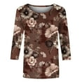 thumbnail image 5 of Juslio Womens Blouse 3/4 Sleeve Shirts Floral Print Casual Blouses Multicolor L, 5 of 5