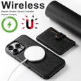 thumbnail image 4 of For Iphone 15 Pro Suteni H20 Cross-Grain Magsafe Horizontal Card Bag Back Phone,iPhone 14 Pro, 4 of 7