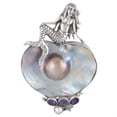 thumbnail image 1 of Mermaid On Pearl Sterling Silver Pendant, 1 of 2
