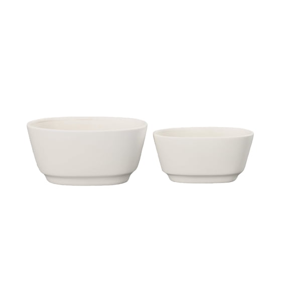 Ceramic Oval Pot Matte Finish White-6.50"H -4