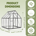 thumbnail image 3 of Sanerto 6x6ft Outdoor Walk-in Greenhouse with Thermometer Hygrometer, Heavy-Duty Polycarbonate Green House with Reinforced Aluminum Frame for Garden, Backyard, and Winter Planting, 3 of 7