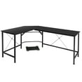 ZENY Home Office Corner Table L Shaped Desk PC Laptop Study Table Workstation, Black