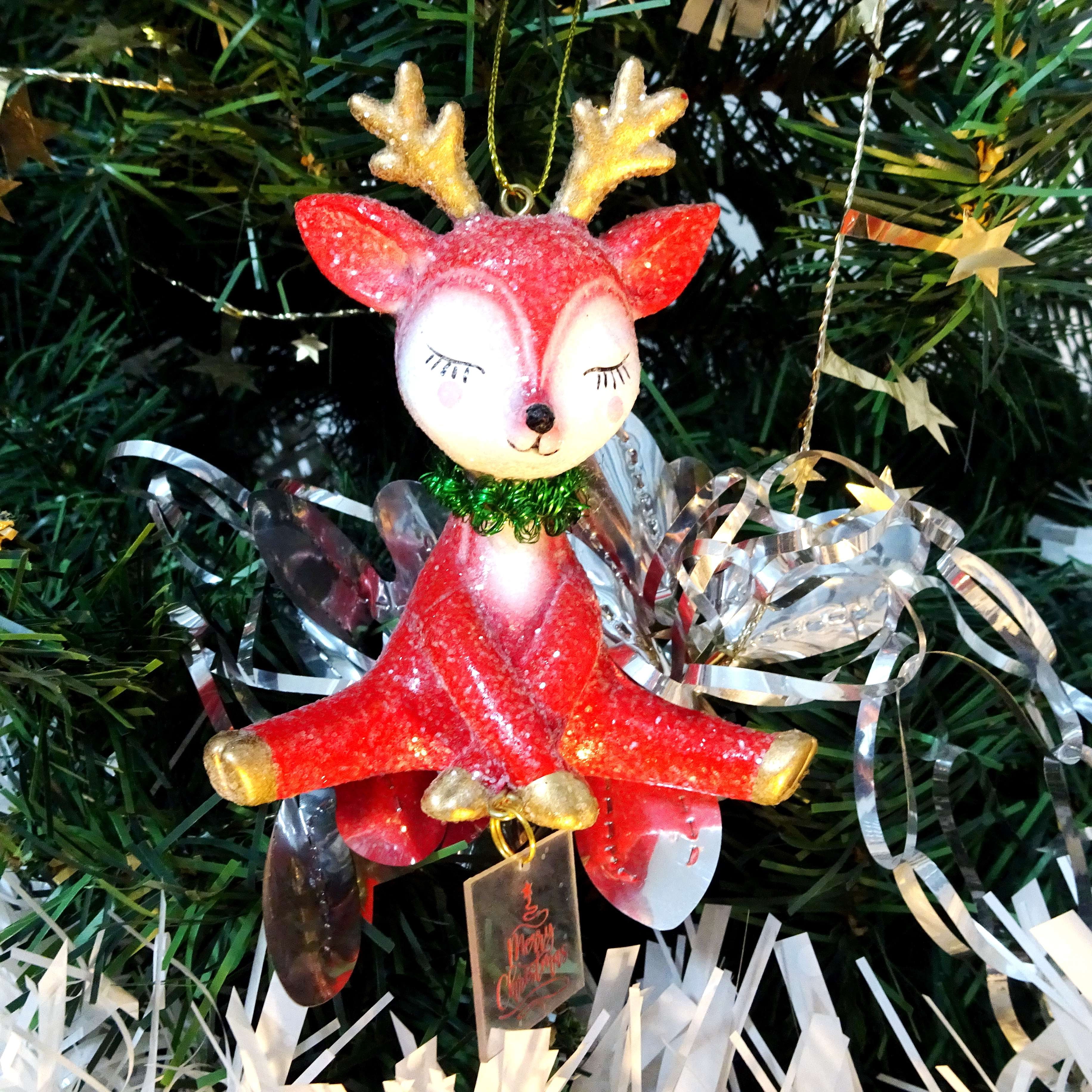 Multicolor Sitting Reindeer Christmas Ornament, 4", by Holiday Time