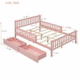 thumbnail image 5 of Cama de plataforma de madera de tamaño completo con barandillas en ambos lados y dos cajones de almacenamiento, 5 of 5
