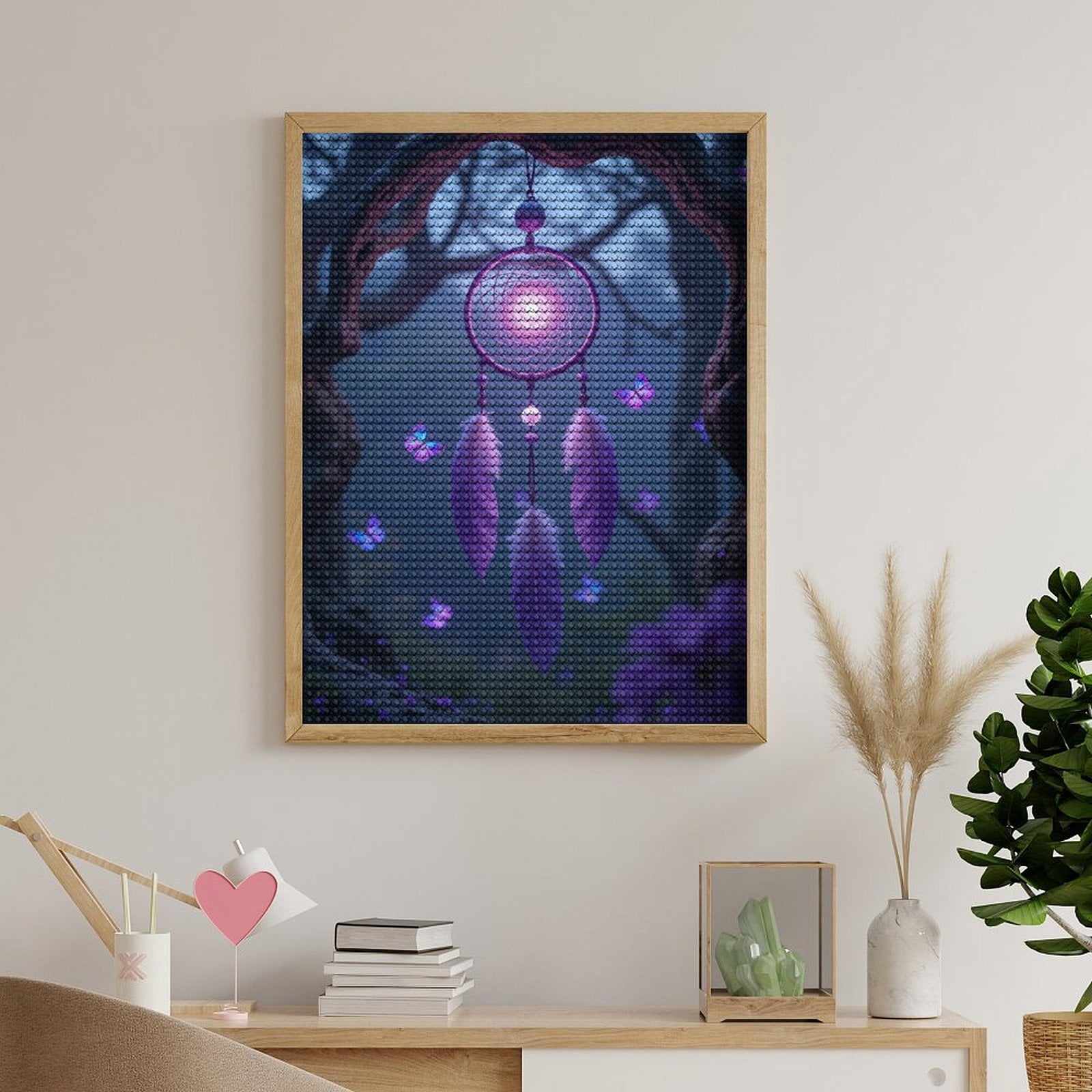 Diamond Art Kits for Adults, Dreamcatcher Purple Glow Night 5D Diamond Painting Kits for Adults Beginners, DIY Full Drill Diamond Painting, Gem Art and Crafts 12x16