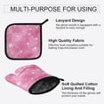 thumbnail image 4 of Heat-Resistant Reversible Oven Mitts and Pot Holders Set Double-Sided Insulated Gloves Kitchen Home Supplies Pink Glitter Background, 4 of 5