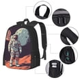 thumbnail image 2 of Balery Astronaut With American Flag Mochila para hombre y mujer - Tela Oxford 600D resistente - Gran capacidad, resistente al agua, ideal para la escuela, viajes y senderismo, 2 of 6