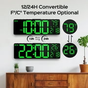Mpow 10.5 Digital Wall Clock Large Display, with Remote Control, Dual Alarm Clock for Bedroom, 9 Colors, Adjustable Brightness & Volume, Auto DST, ℃/℉, 40 Minutes Countdown