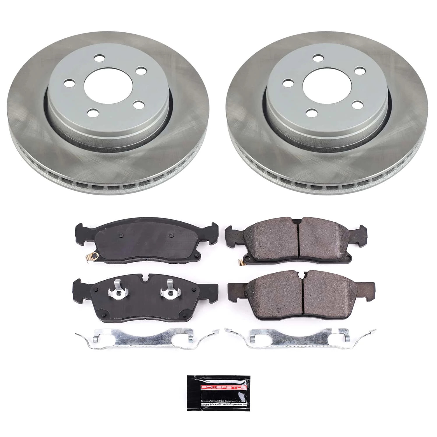 PowerStop Front Semi-Coated Rotor and Low-Dust Ceramic Brake Pad Kit SC7412