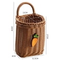 thumbnail image 2 of Imitation Vine Weaving Kitchen Garlic Storage Retro Wall Hanging Portable Small Carrot Kitchen Utensil Hanging(with A Transparent Hook), 2 of 2